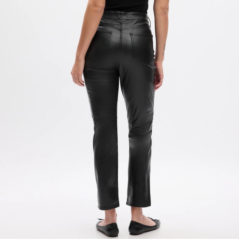 Gap vegan leather high rise slim trousers pants jeans 27 regular